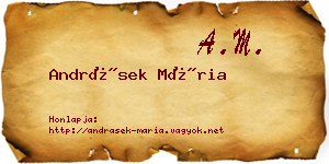Andrásek Mária névjegykártya