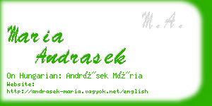 maria andrasek business card